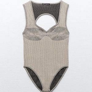 ZARA SEAMLESS JACQUARD BODYSUIT